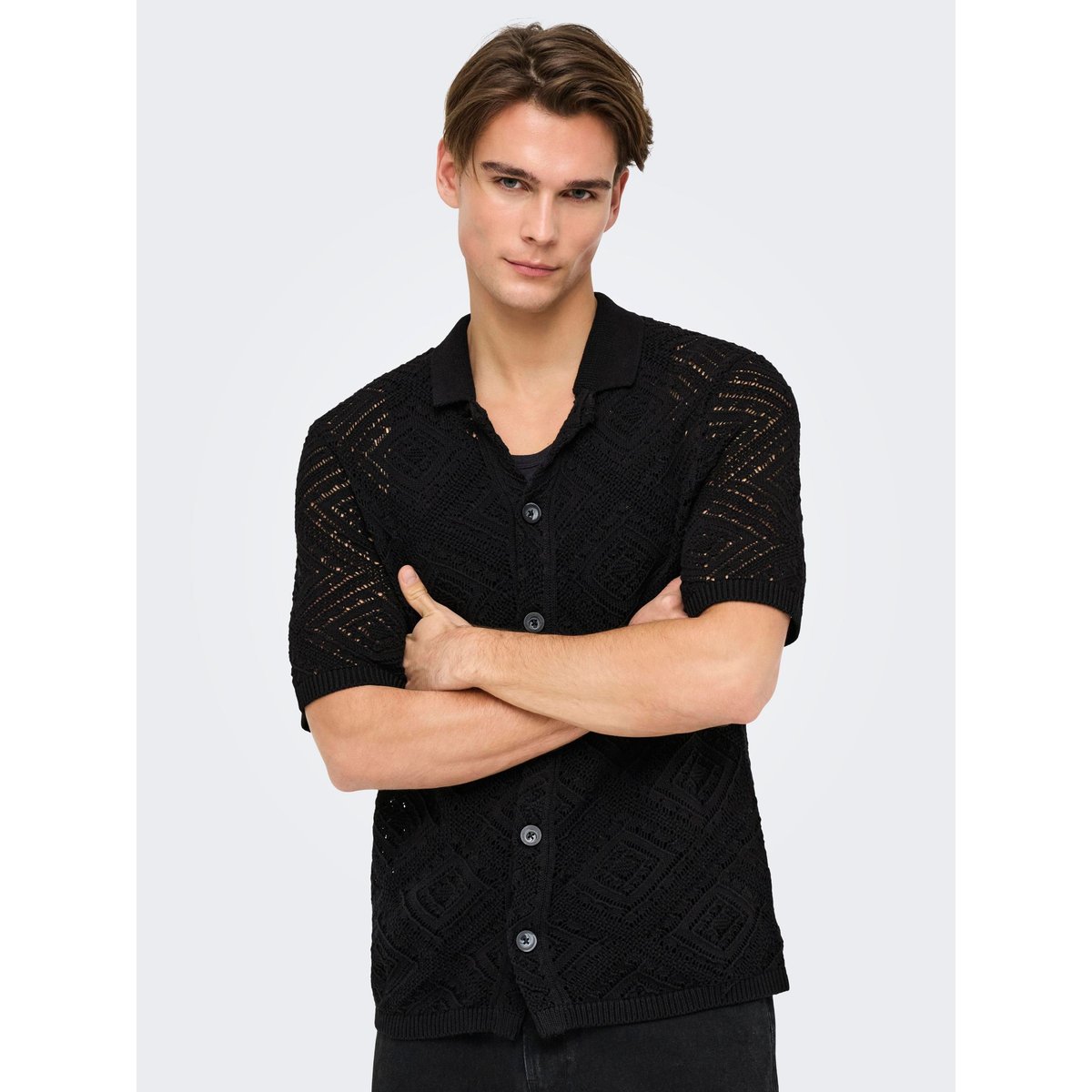 Chemise En Maille noire - black, ONLY & SONS