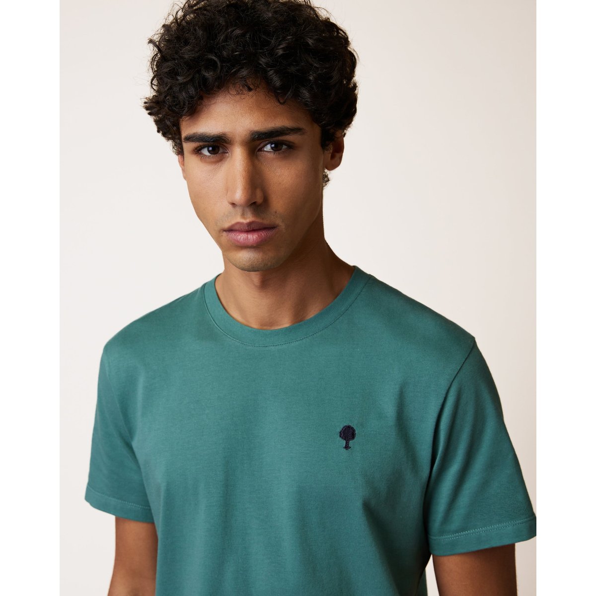 T-shirt en maille vert clair grisé, FAGUO