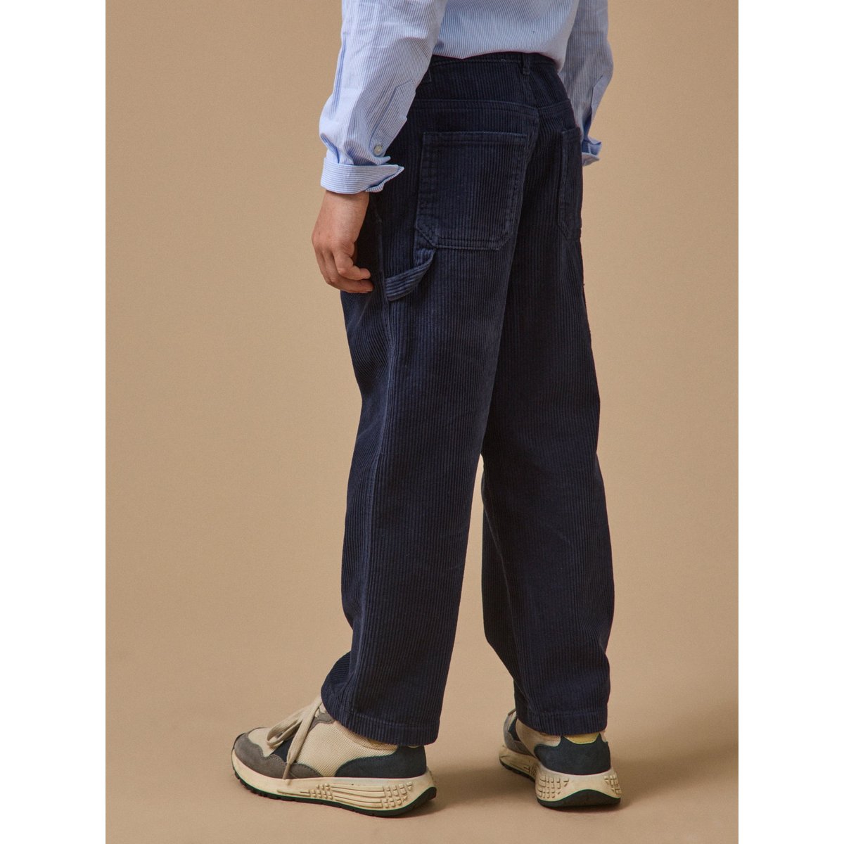 Pantalon charpentier en velours marine, CYRILLUS