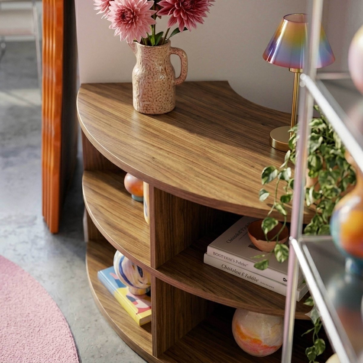Meuble TV effet bois 120 cm style scandinave, LUKE bois clair, OVIALA
