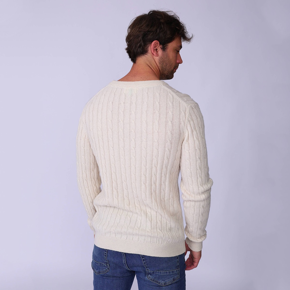Pull torsadé Hector ecru, MISE AU GREEN