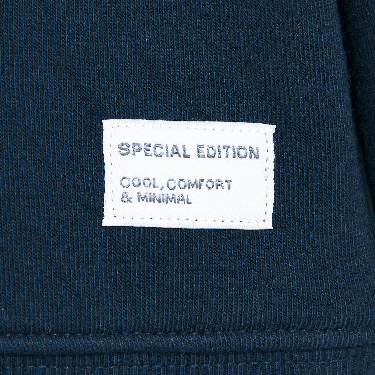 Sweat com capuz, em moletão marinho, LA REDOUTE COLLECTIONS