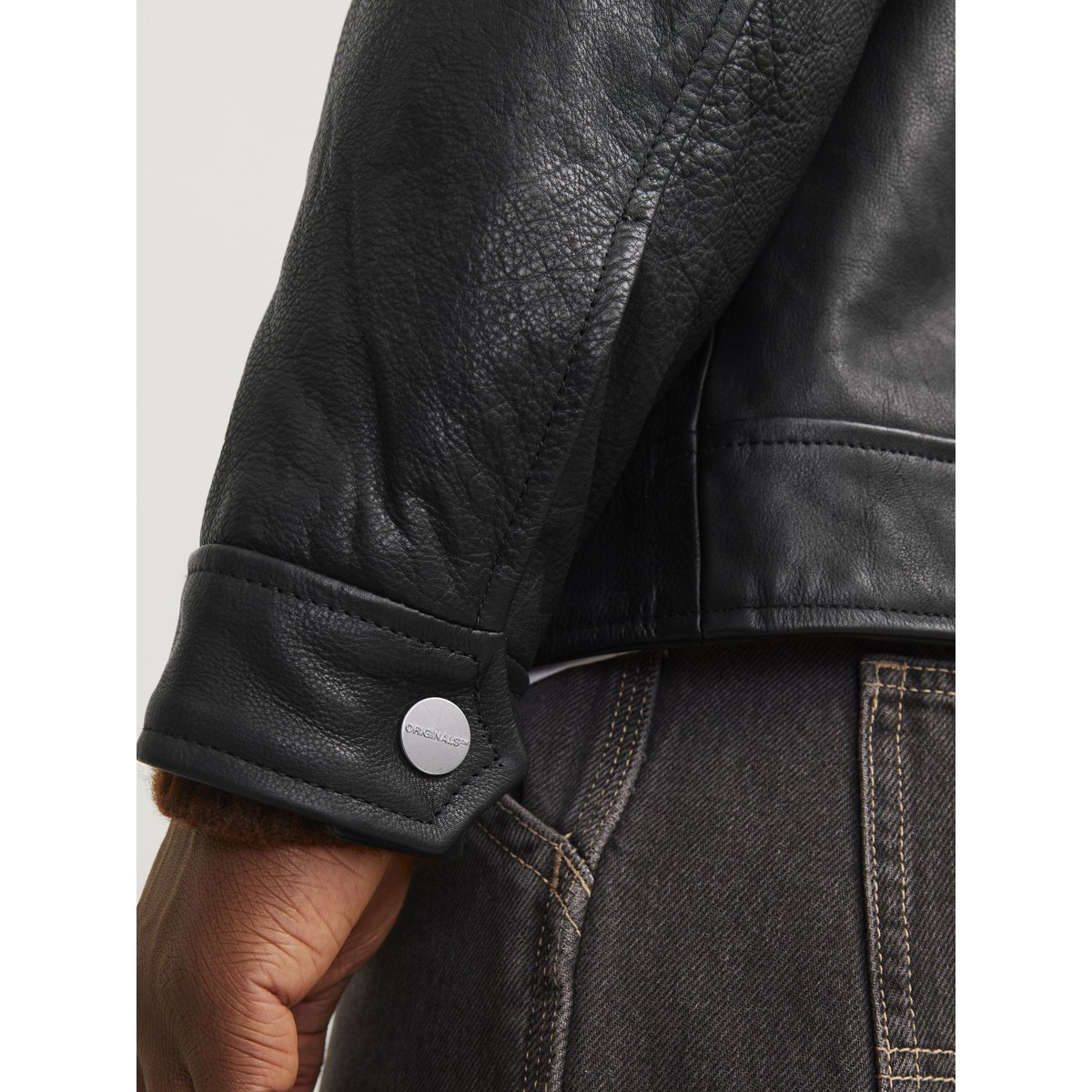 Veste En Cuir black, JACK & JONES