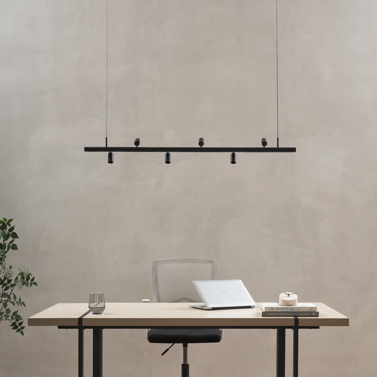 Suspension 6 spots LED orientables - LYNE noir, KOSILUM