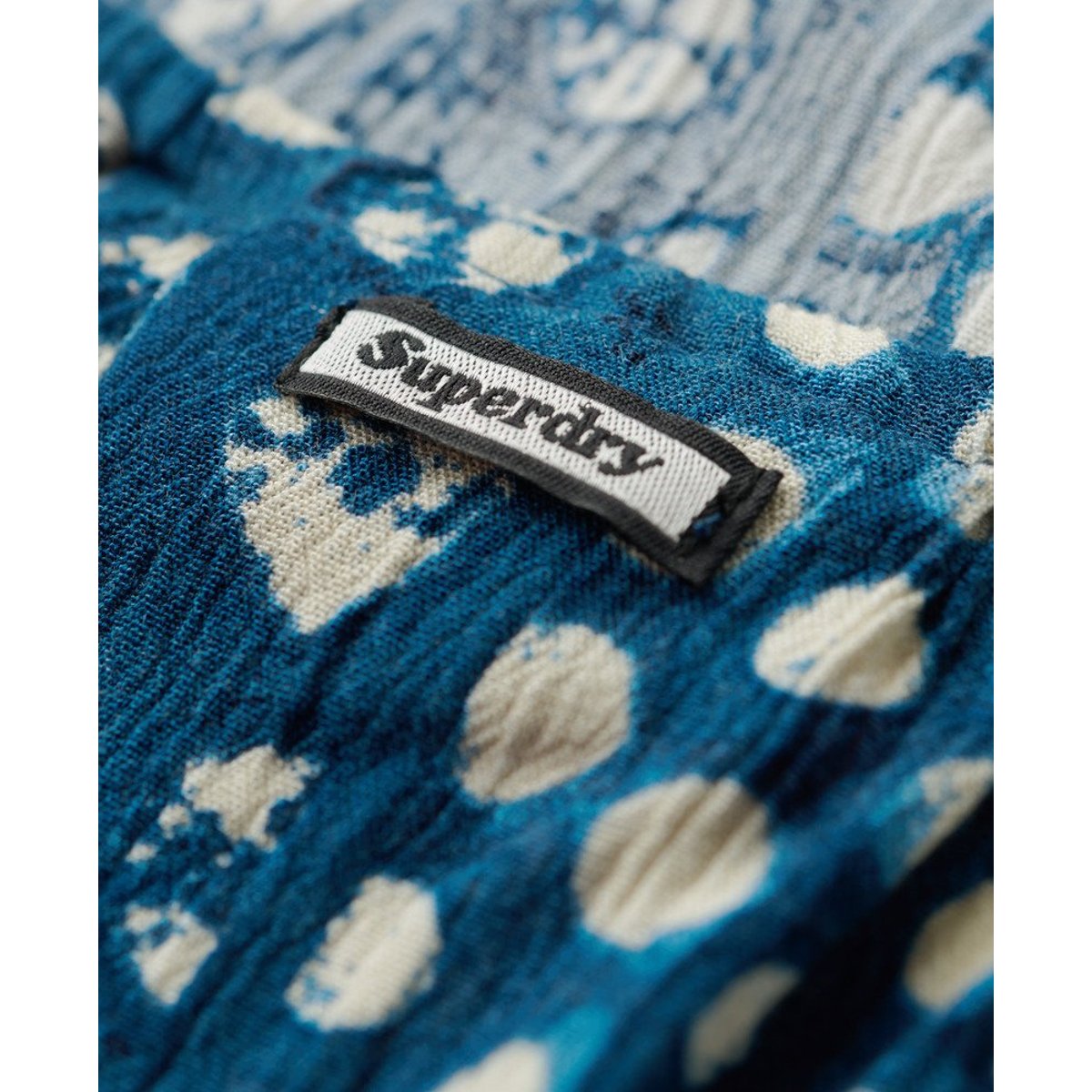Top dos nu à imprimé plage liseré bleu shibori, SUPERDRY