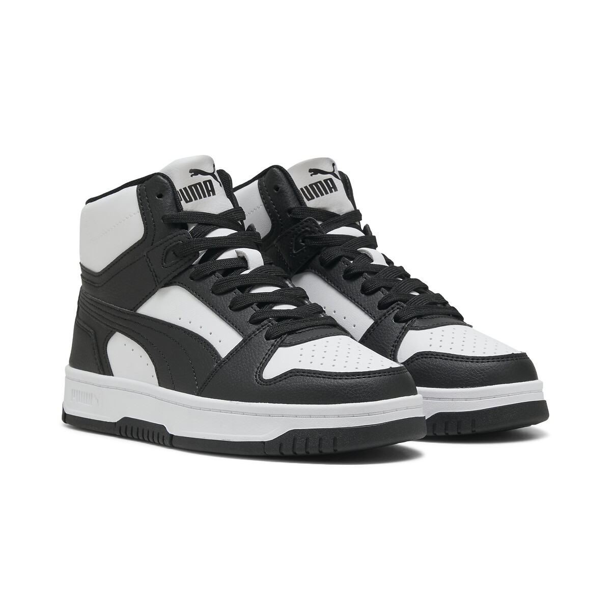 Kids Rebound Slam Mid High Top Trainers white/black, PUMA