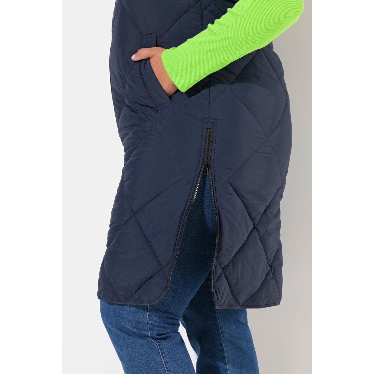 Gilet matelassé à capuche amovible marine, ULLA POPKEN