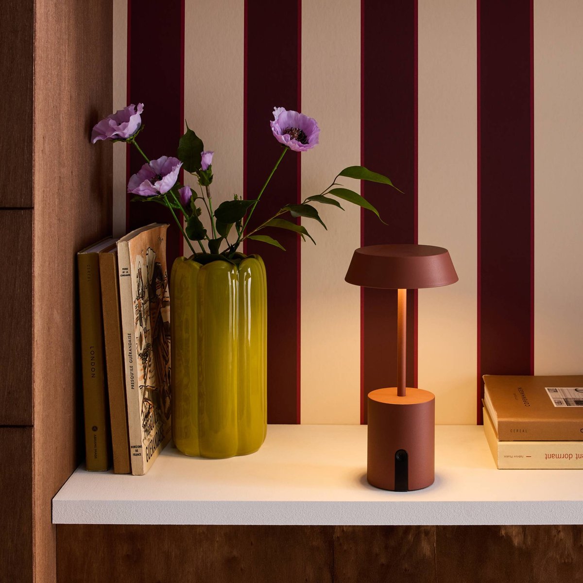 Lampe de table intérieur/extérieur LED métal Ø10,8cm NALA beige, SWEEEK
