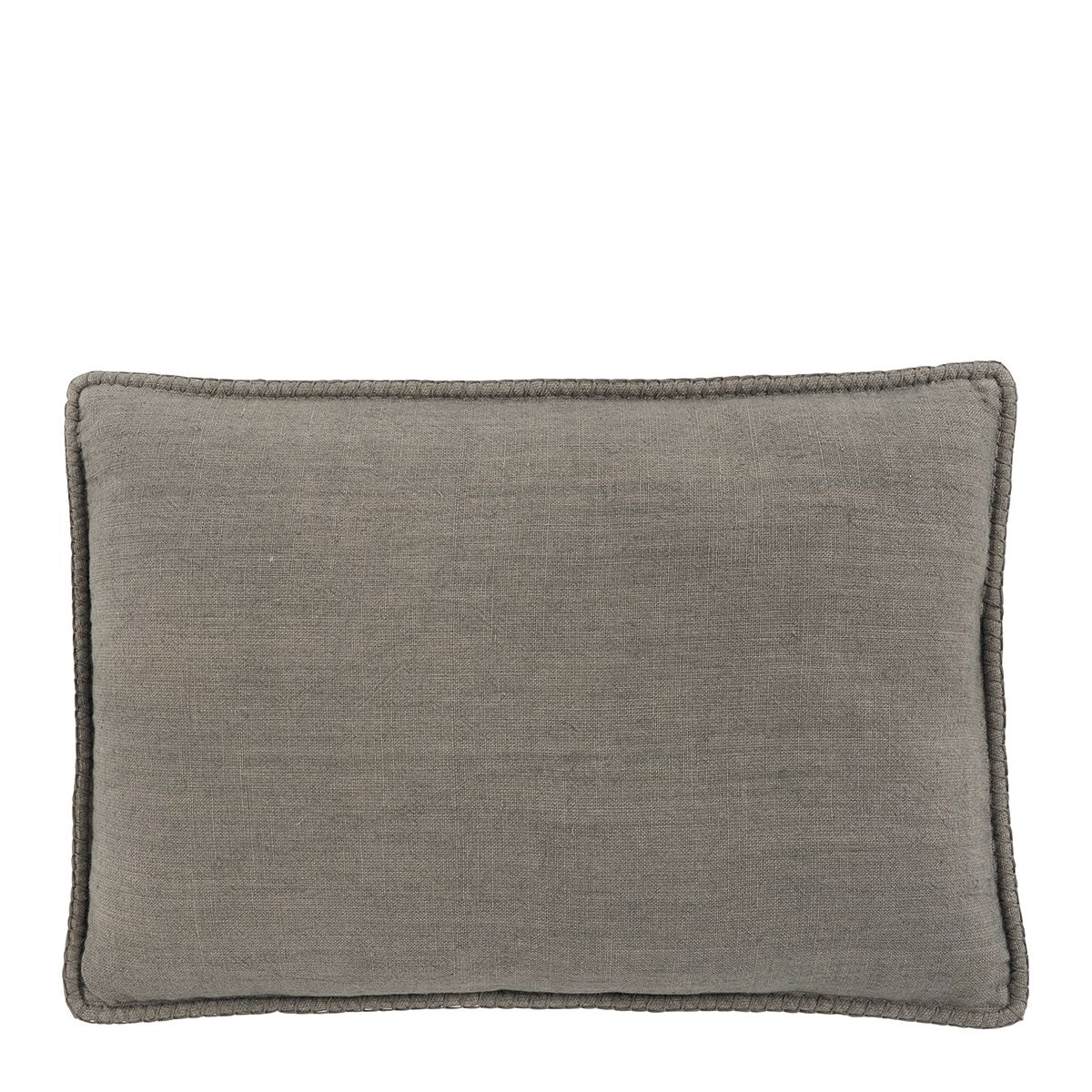 Coussin en lin gris, BLANC D’IVOIRE