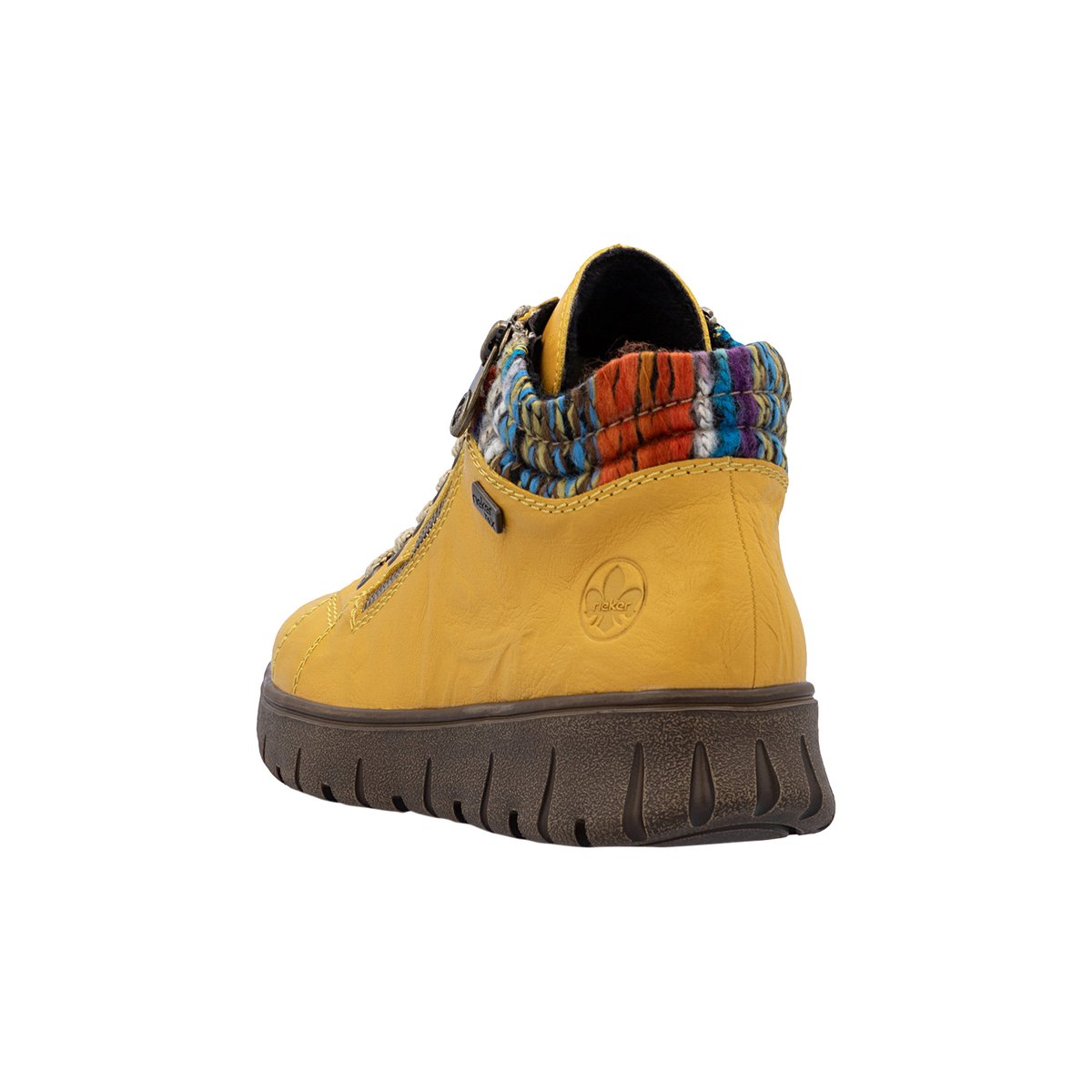 Basket Montante Cuir Odeon jaune, RIEKER