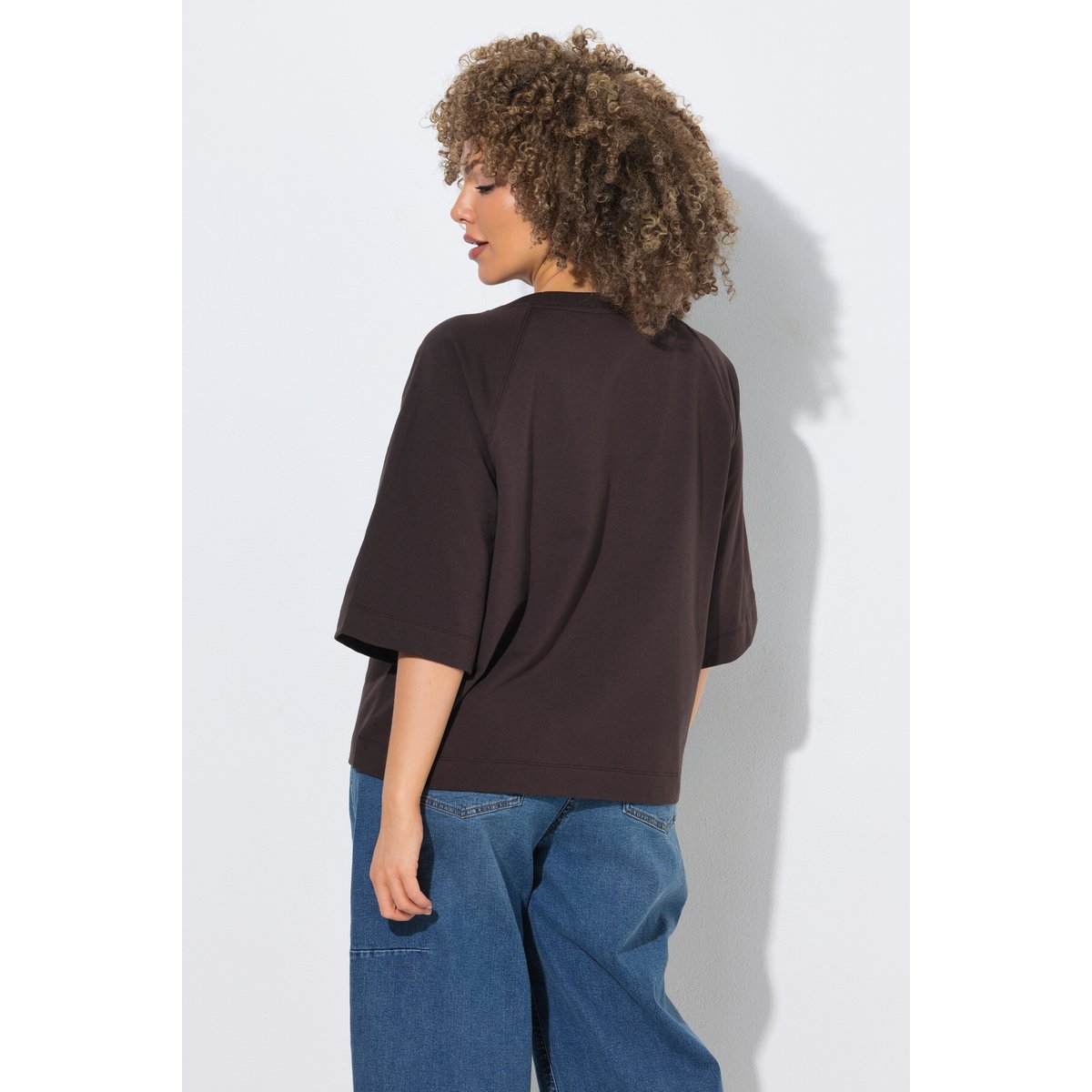 Sweat-shirt coupe Boxy Fit acajou, ULLA POPKEN