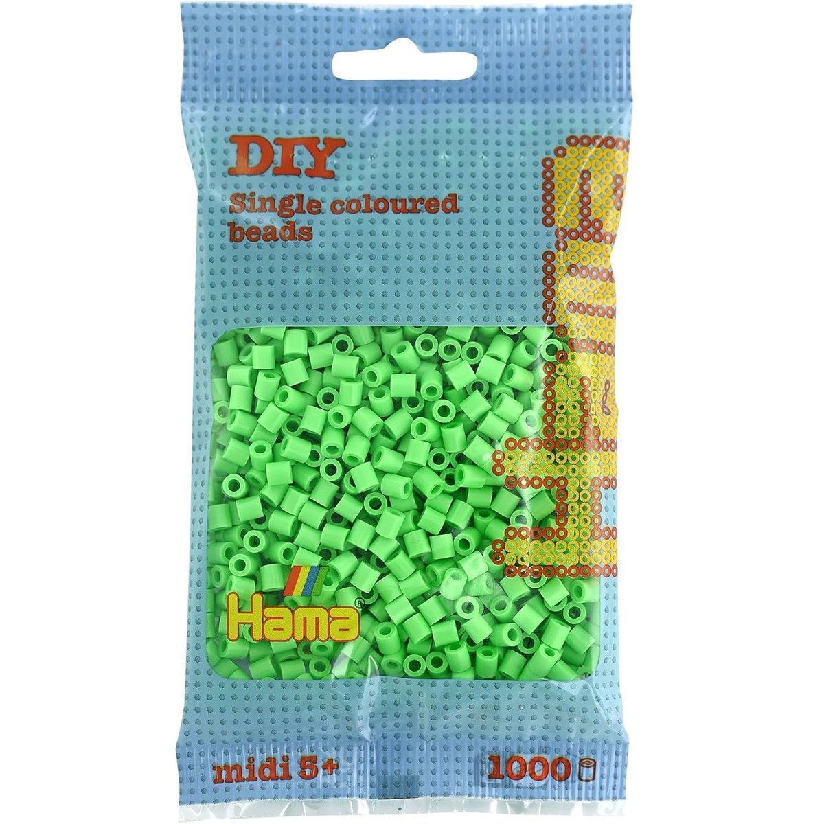 Sachet 1000 perles plastique vert, HAMA