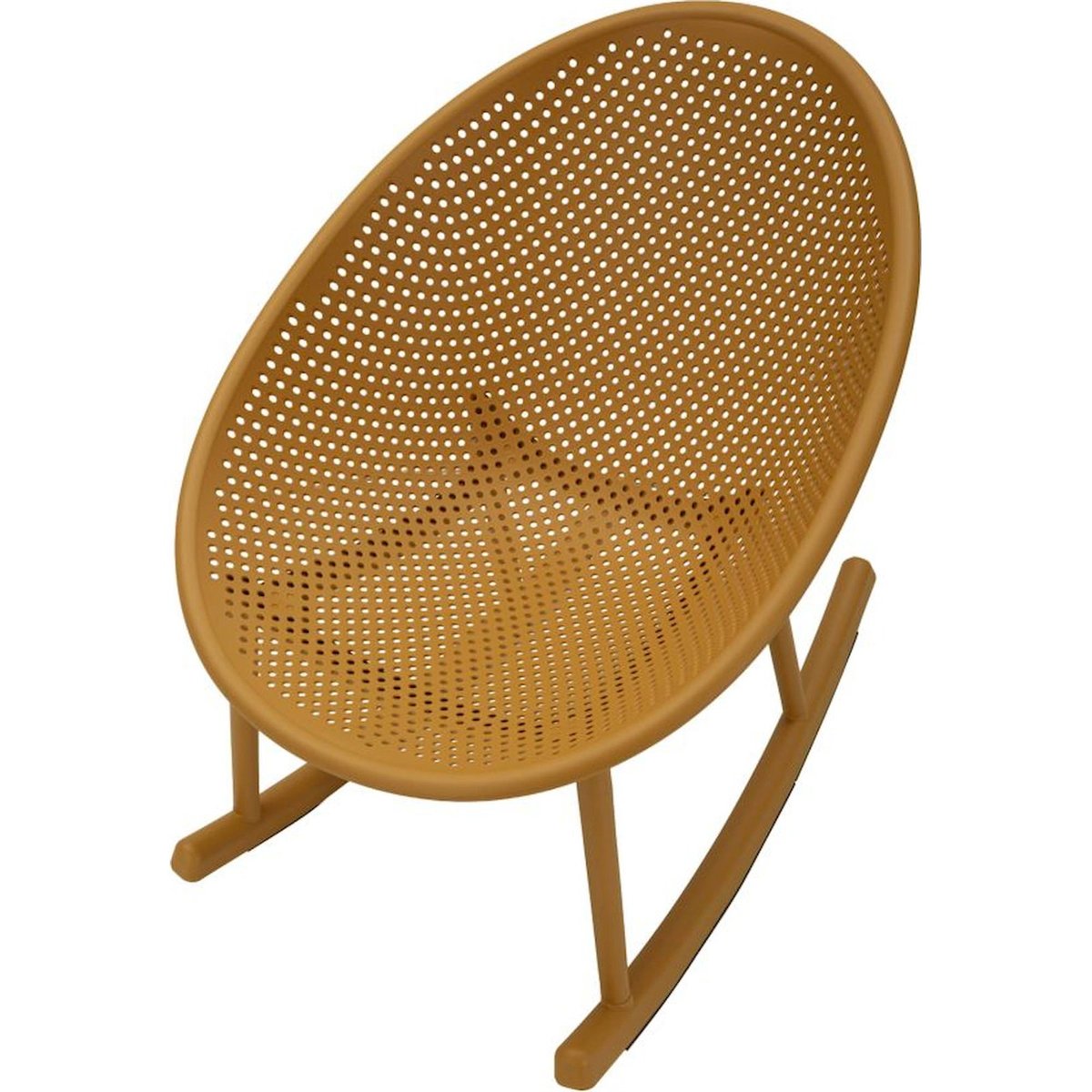 Fauteuil à bascule ajouré MODERN moutarde, RECOLLECTION