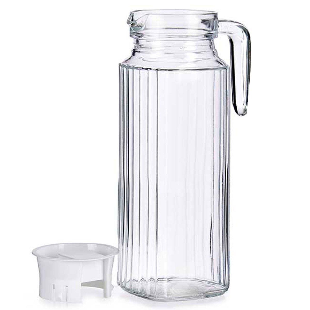 Carafe à Jus de fruits ou eau en verre et bouchon plastique 1L transparent, WADIGA