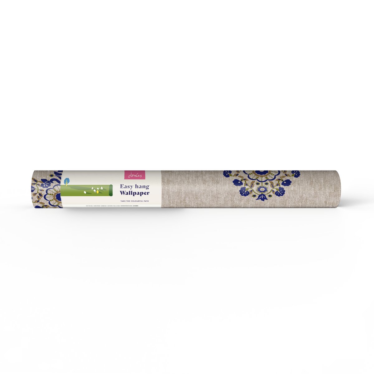 Papier peint Blasons fleuris bleu, gris, JOULES