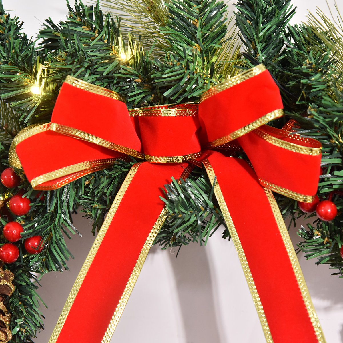 Couronne de Noël PVC Vert vert, HOMCOM