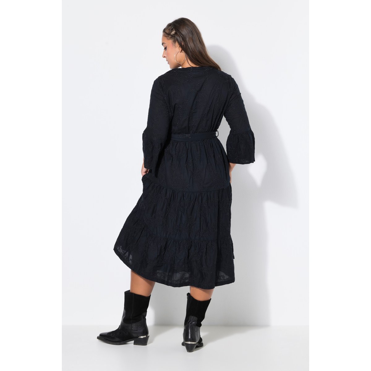 Robe midi, coupe confortable noir, STUDIO UNTOLD