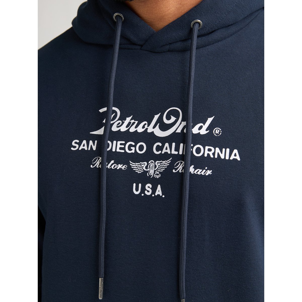 Hoodie artwork repair bleu navy blue, PETROL INDUSTRIES