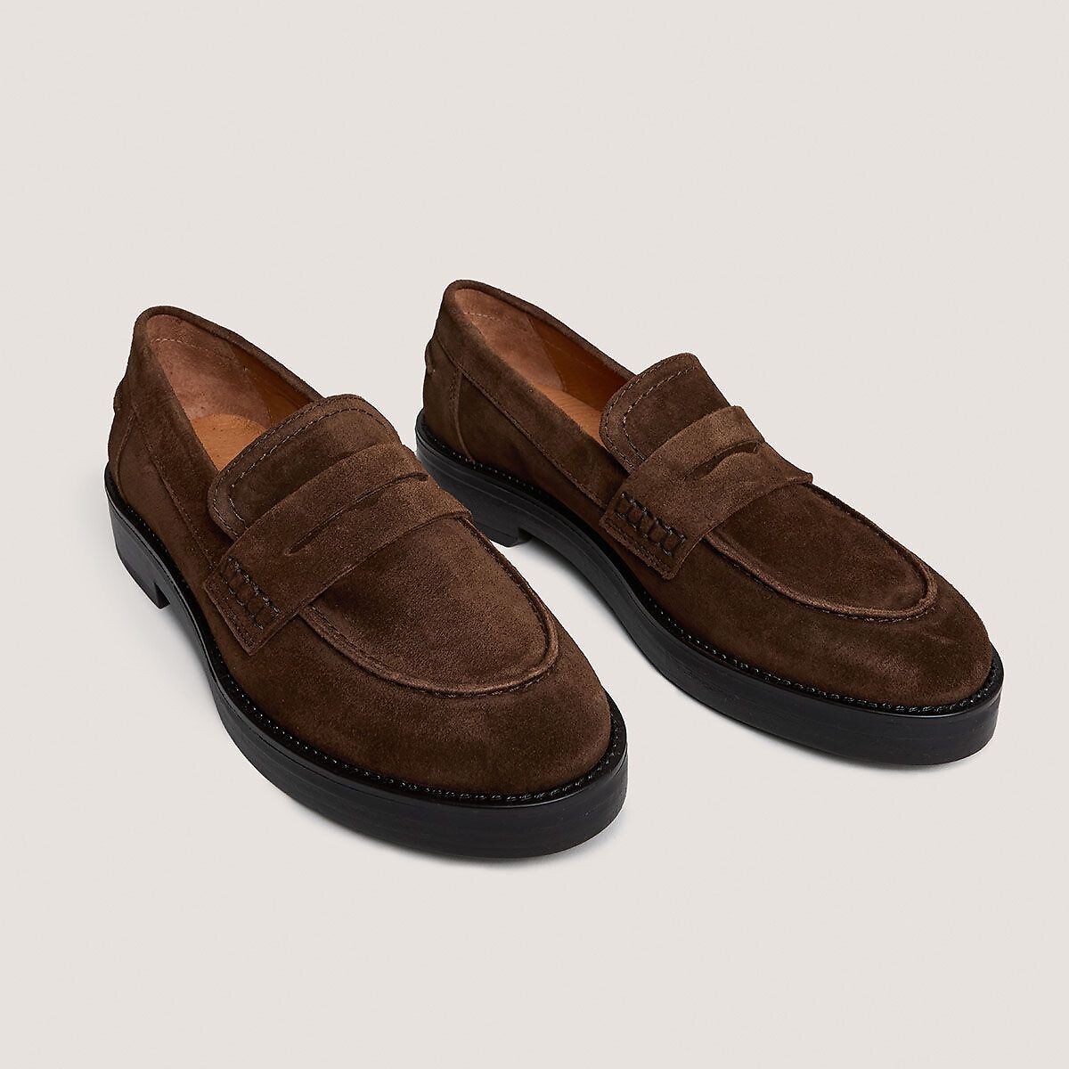 Mocassins en cuir marron, JONAK
