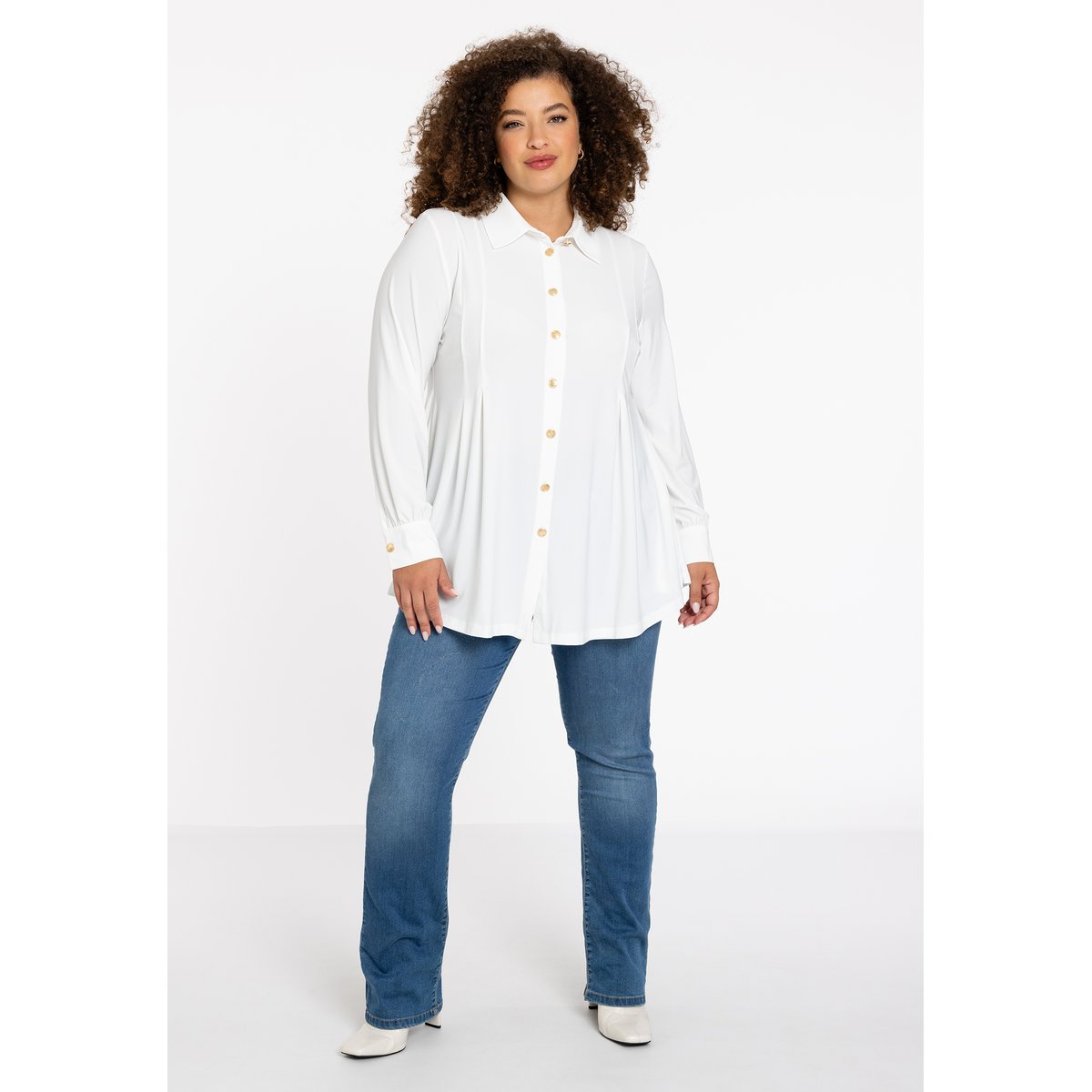 Chemise avec manches longues écru, YOEK