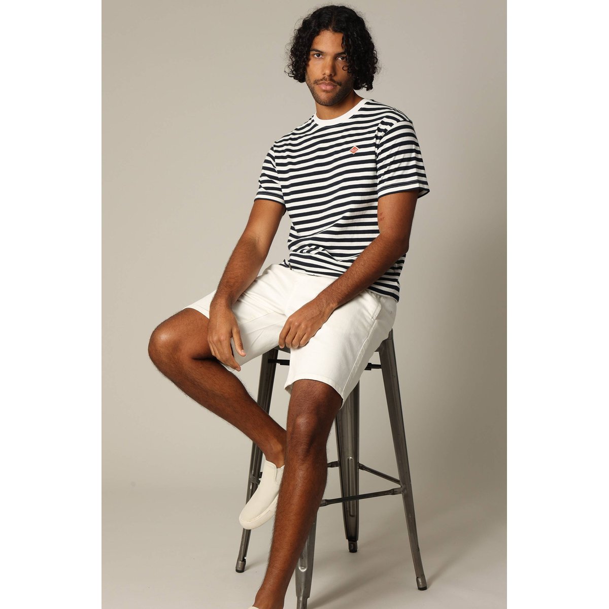 T-shirt marinière loose fit à manches courtes MENZO navy, DEELUXE