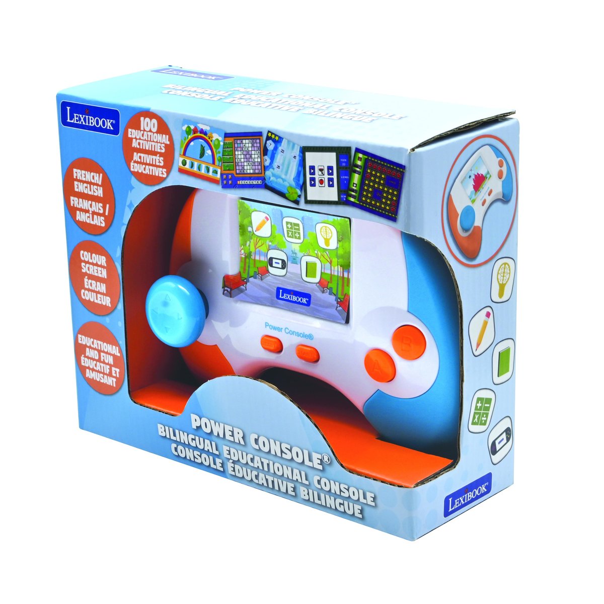 Power Console®,la console de jeux éducative français-anglais multicolore, LEXIBOOK