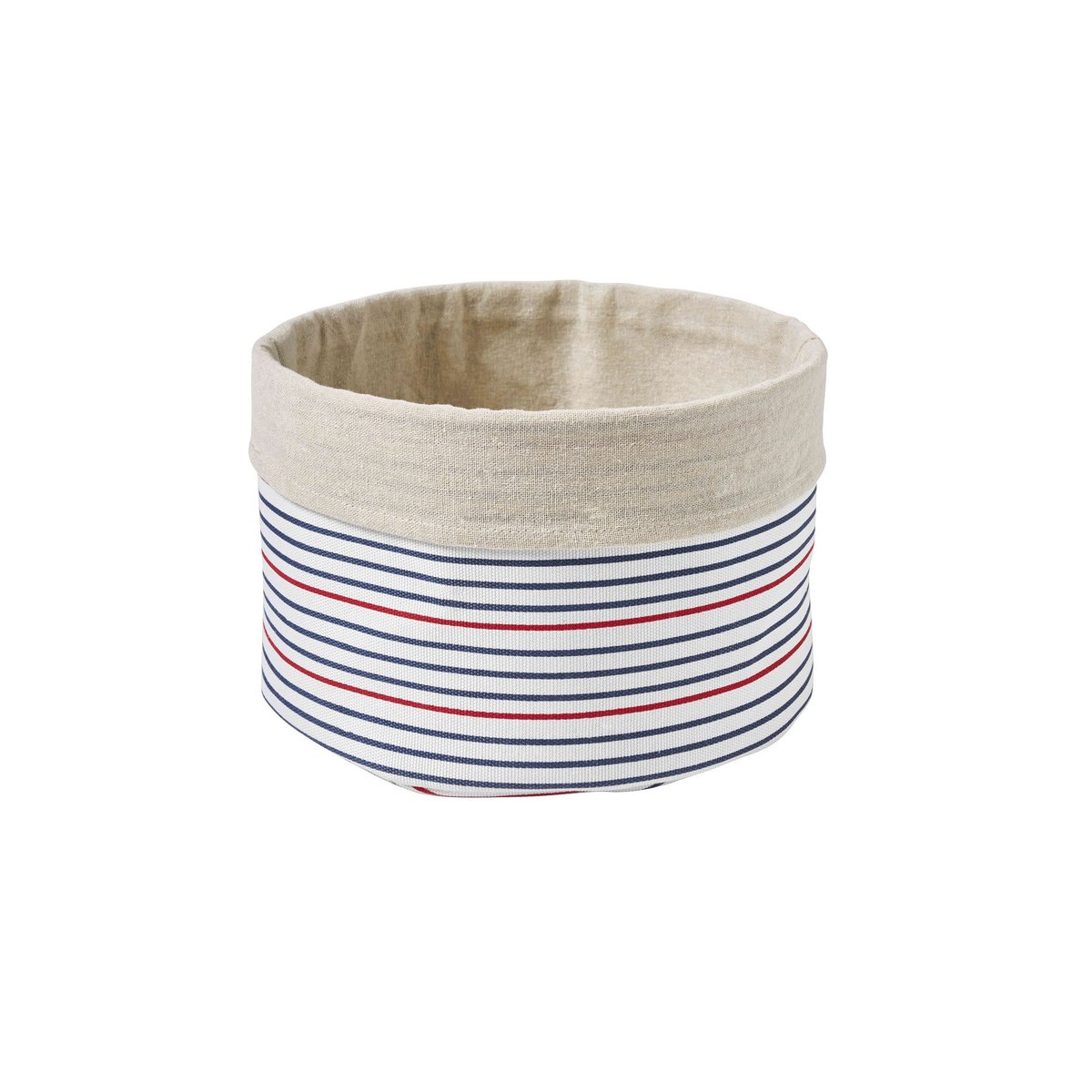 Lot de 2 paniers de rangement à rayures en polycoton MAGELLAN blanc, GUY LEVASSEUR
