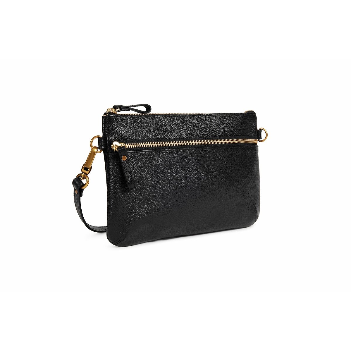 Borsa a tracolla in pelle VICKY nero tinta unita, NAT & NIN