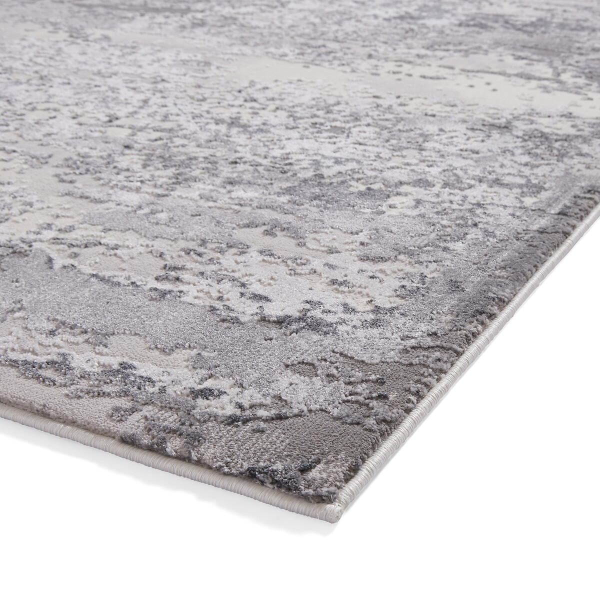 Metallic Distressed Abstract Rug silver-coloured, SO'HOME