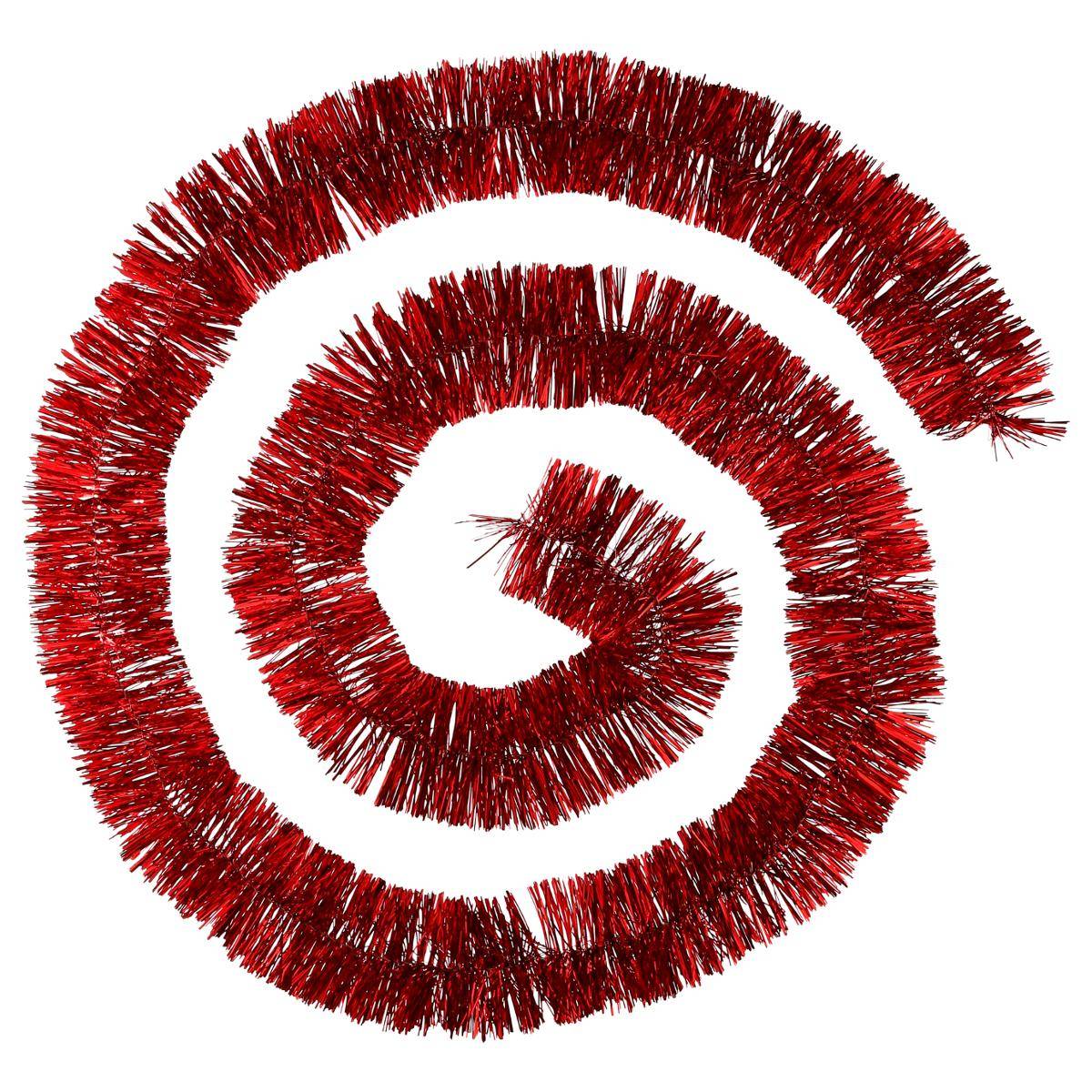Guirlande large brins fins 7,5 cm x 2m 4 plis soir de noël rouge, FEERIC LIGHTS & CHRISTMAS