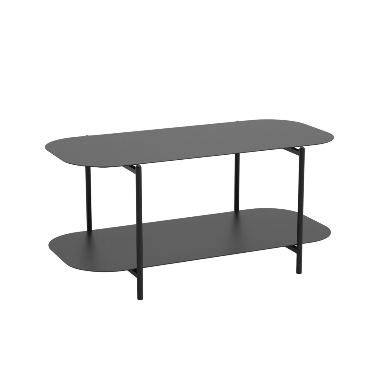 Table basse à deux niveaux en métal - SASHA noir, CALICOSY