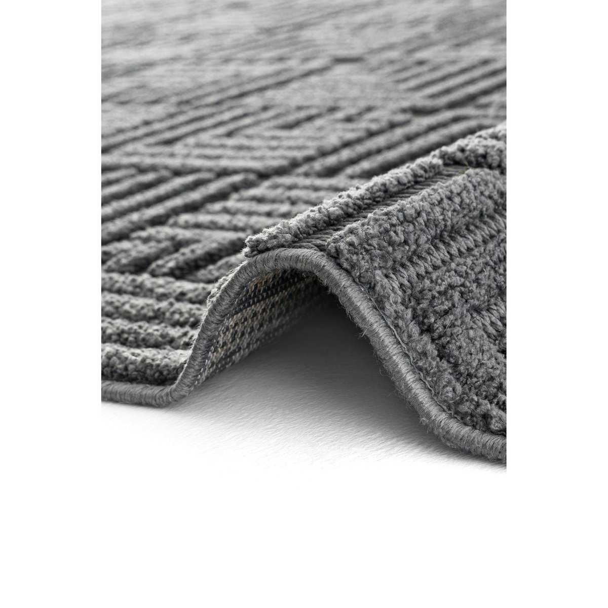 Tapis de salon 120x180 motifs carrés ISTANBUL gris foncé, PIER IMPORT