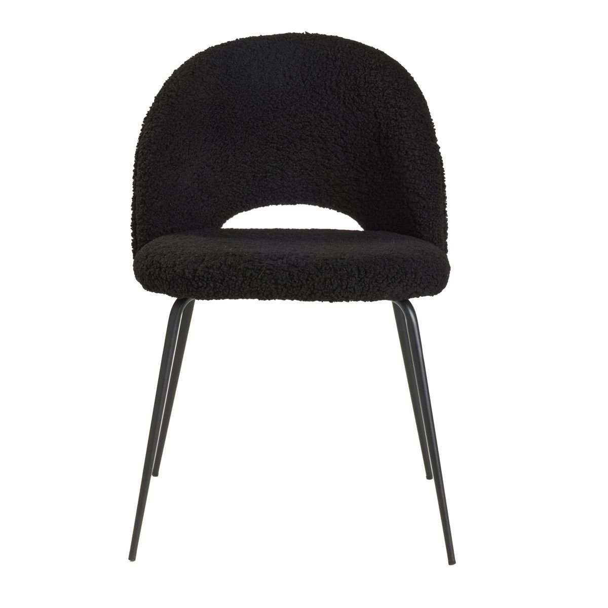 Chaise en bouclette MATCHA noir, FACTORY