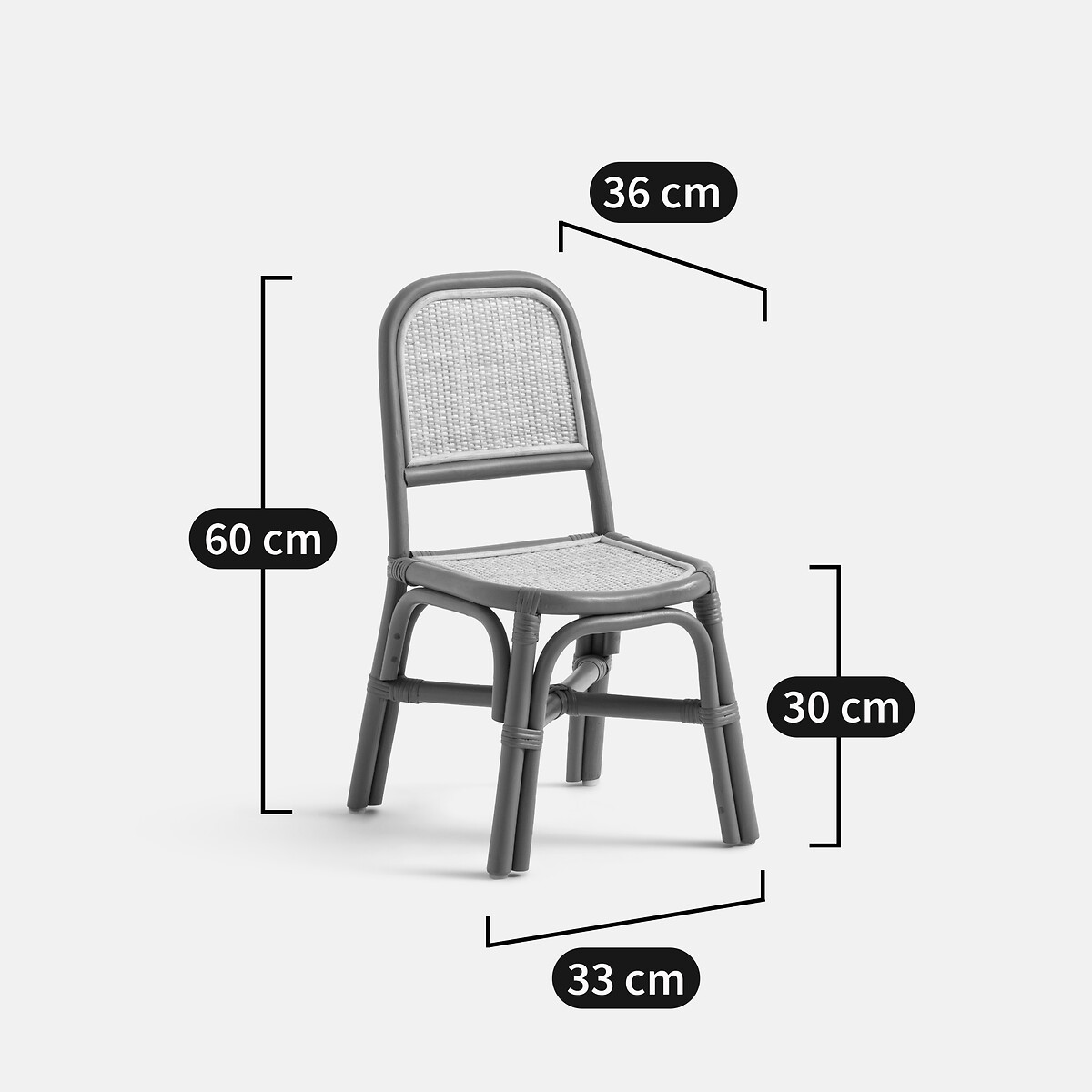 Silla infantil de ratán, Tina azul , LA REDOUTE INTERIEURS