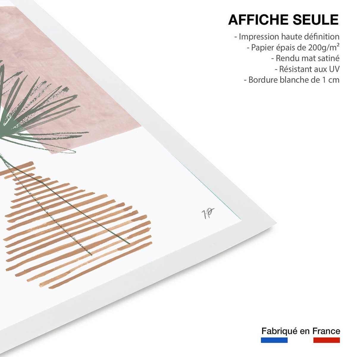 Affiche fleurs Feuille en éventail affiche seule, HEXOA