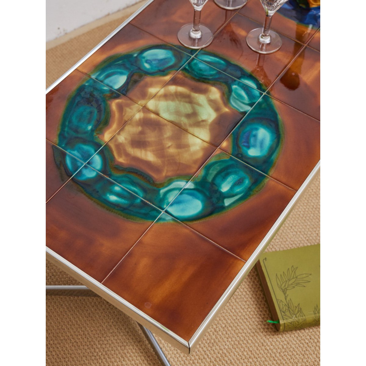 Table basse en céramique Donna N°1107 - Bon état marron, DEBONGOUT