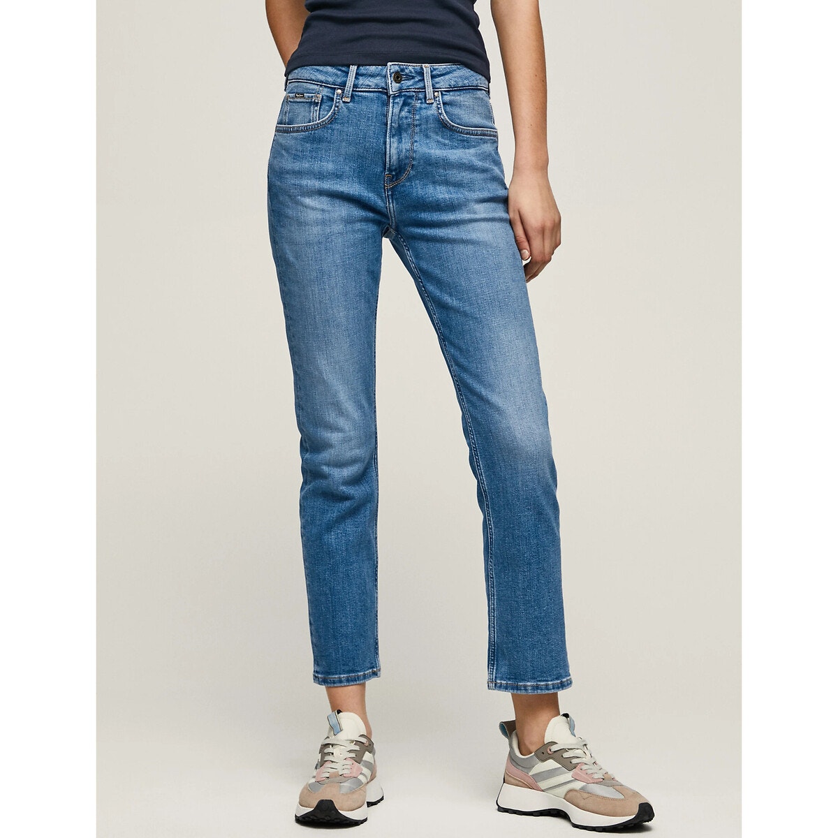 Jean droit Mary, taille haute light used, PEPE JEANS