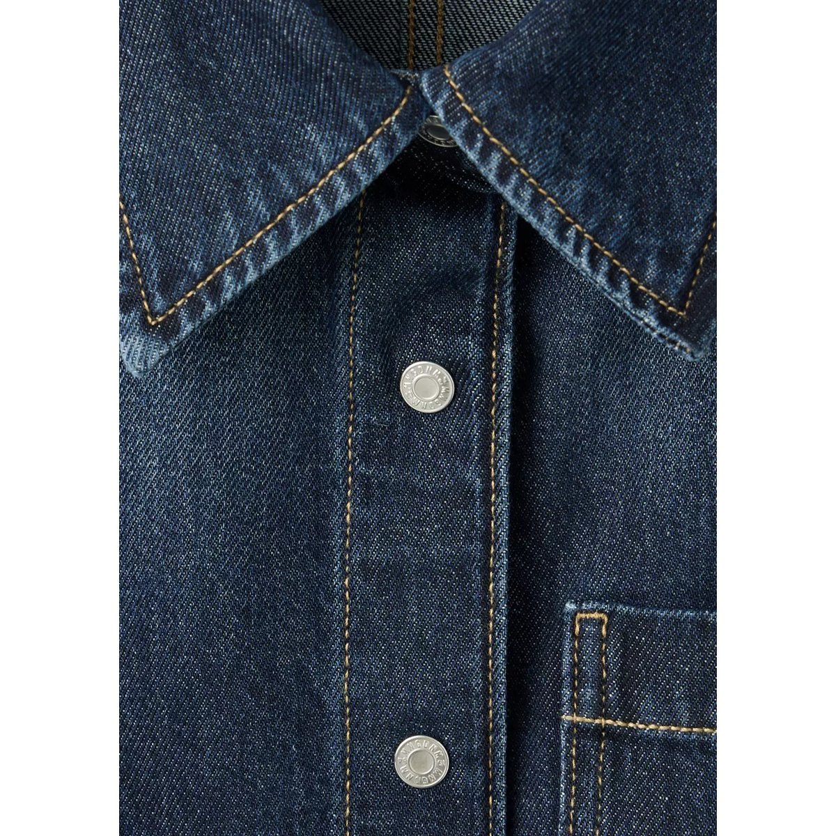 Chemise jean poche bleu foncé, MANGO