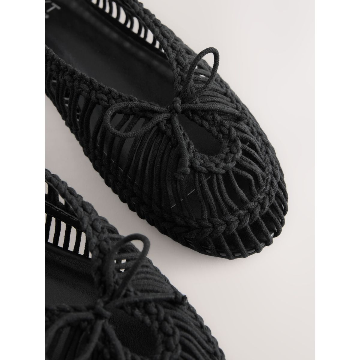 Ballerines bout rond corde forever comfort® noir, NEXT