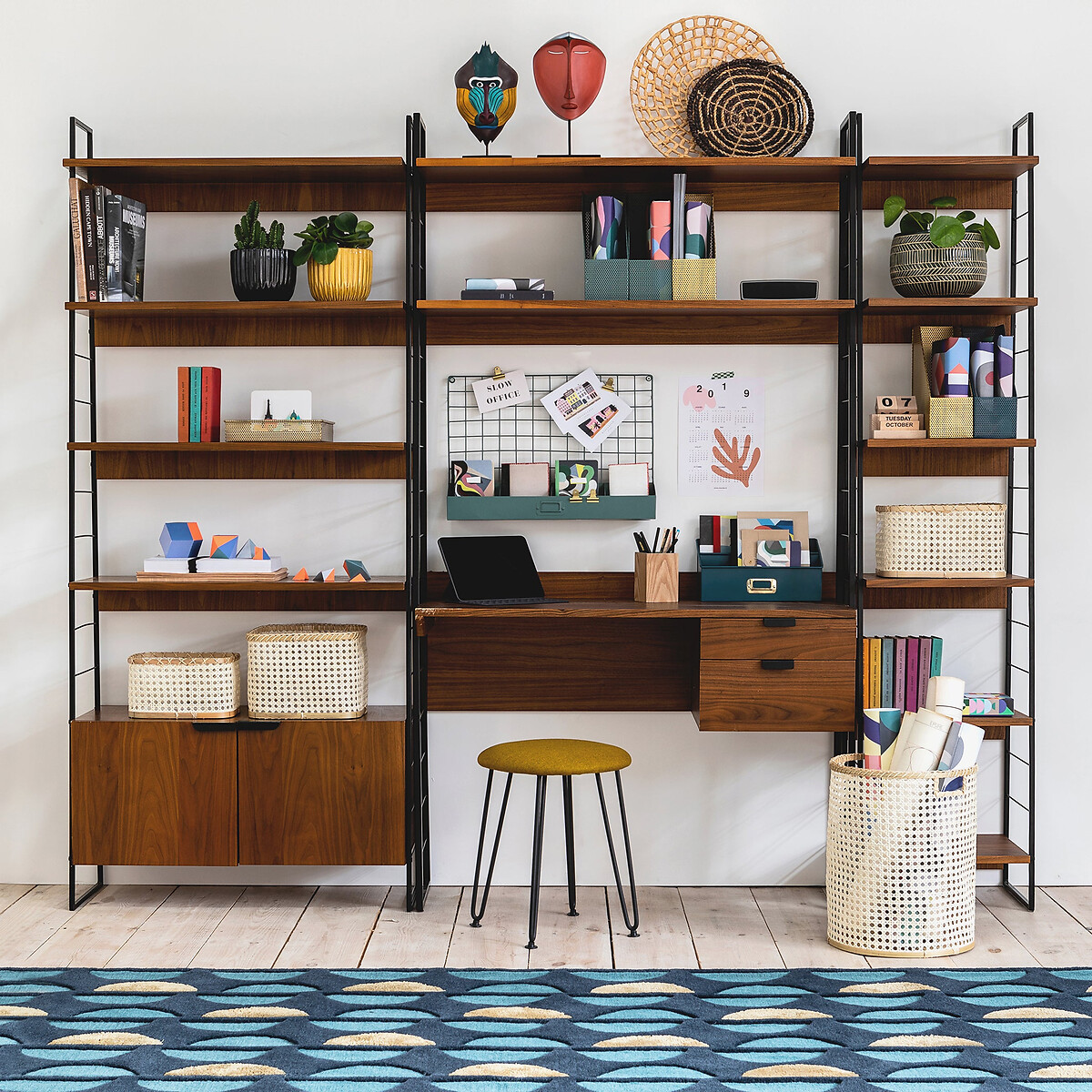 Bureau étagère, Watford noir/teinté noyer, LA REDOUTE INTERIEURS