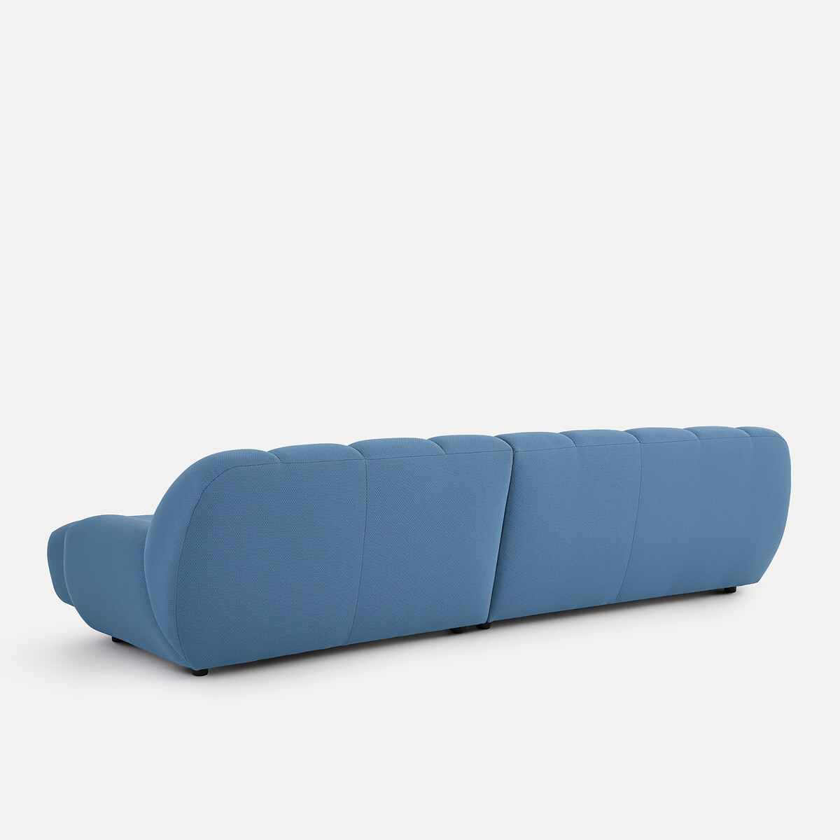 Canapé d'angle droit, 4 places, en tissu matelassé, NURIA bleu, LA REDOUTE INTERIEURS
