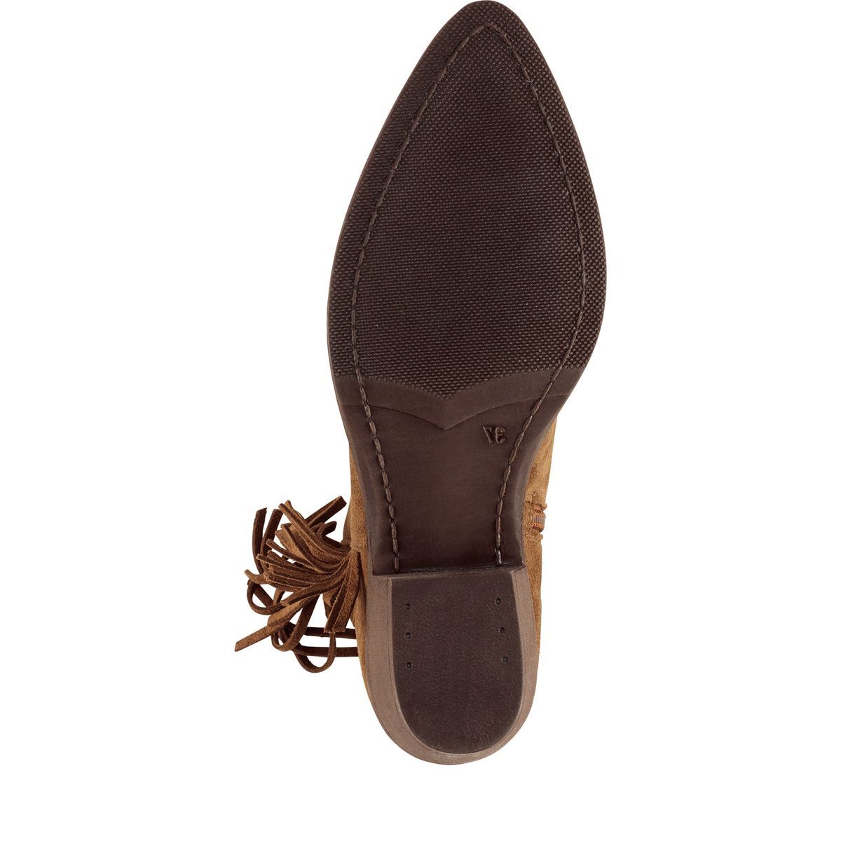 Bottine en cuir marron combiné, TAMARIS