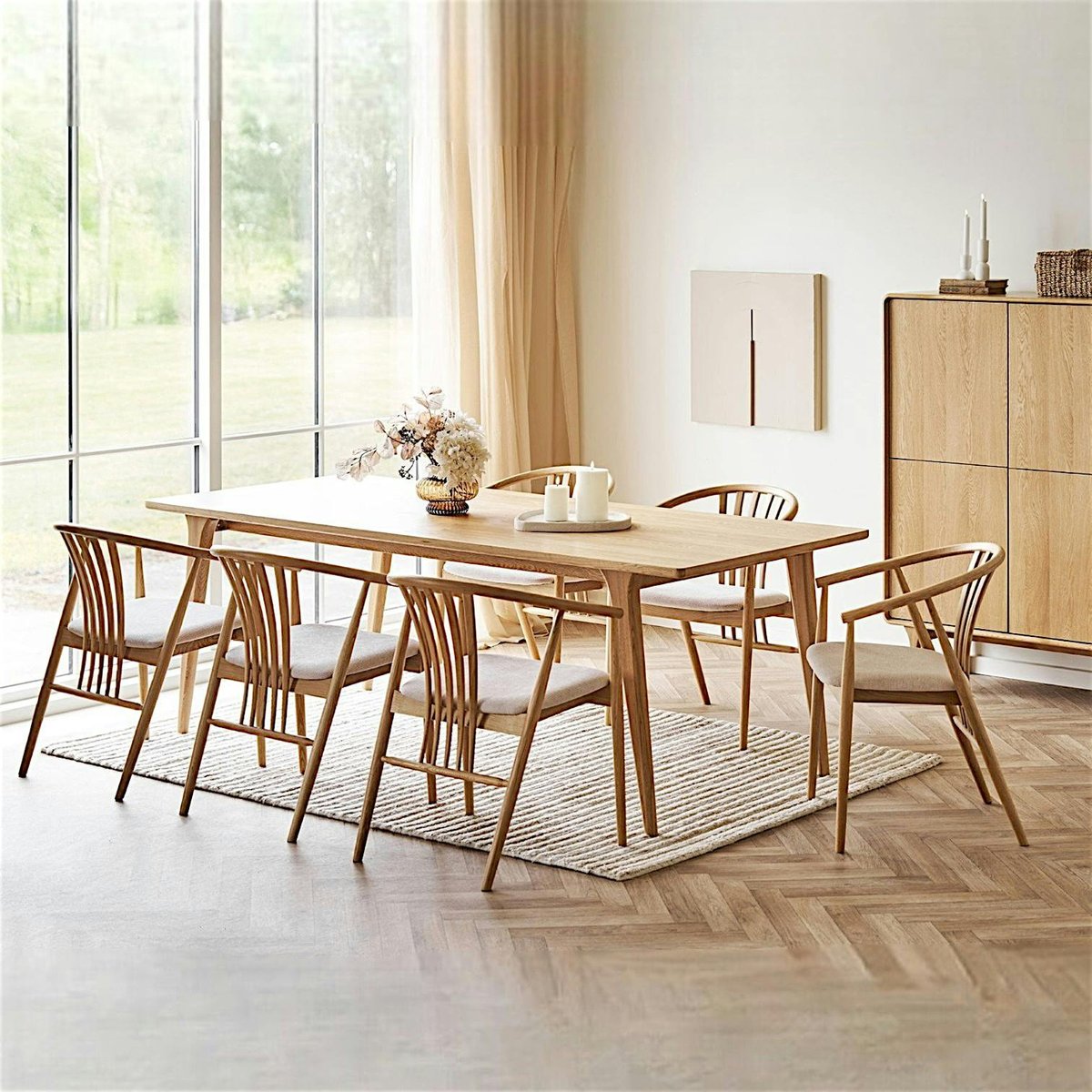 Chaise en bois, dossier arrondi (lot de 2) AMSTERDAM chêne clair, PIER IMPORT