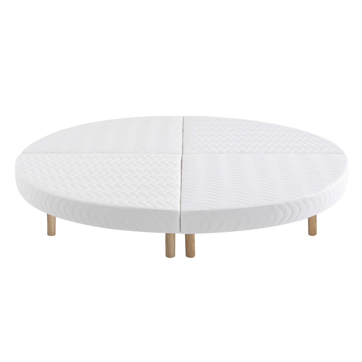 Sommier rond tapissier blanc 215 cm blanc, SOMEO