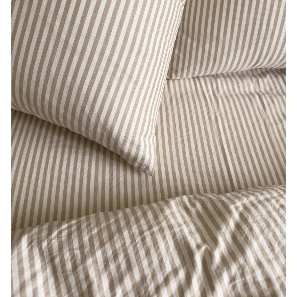 Housse de couette Adulte Percale de Coton Bio RAYÉ rayé ambre, KADOLIS