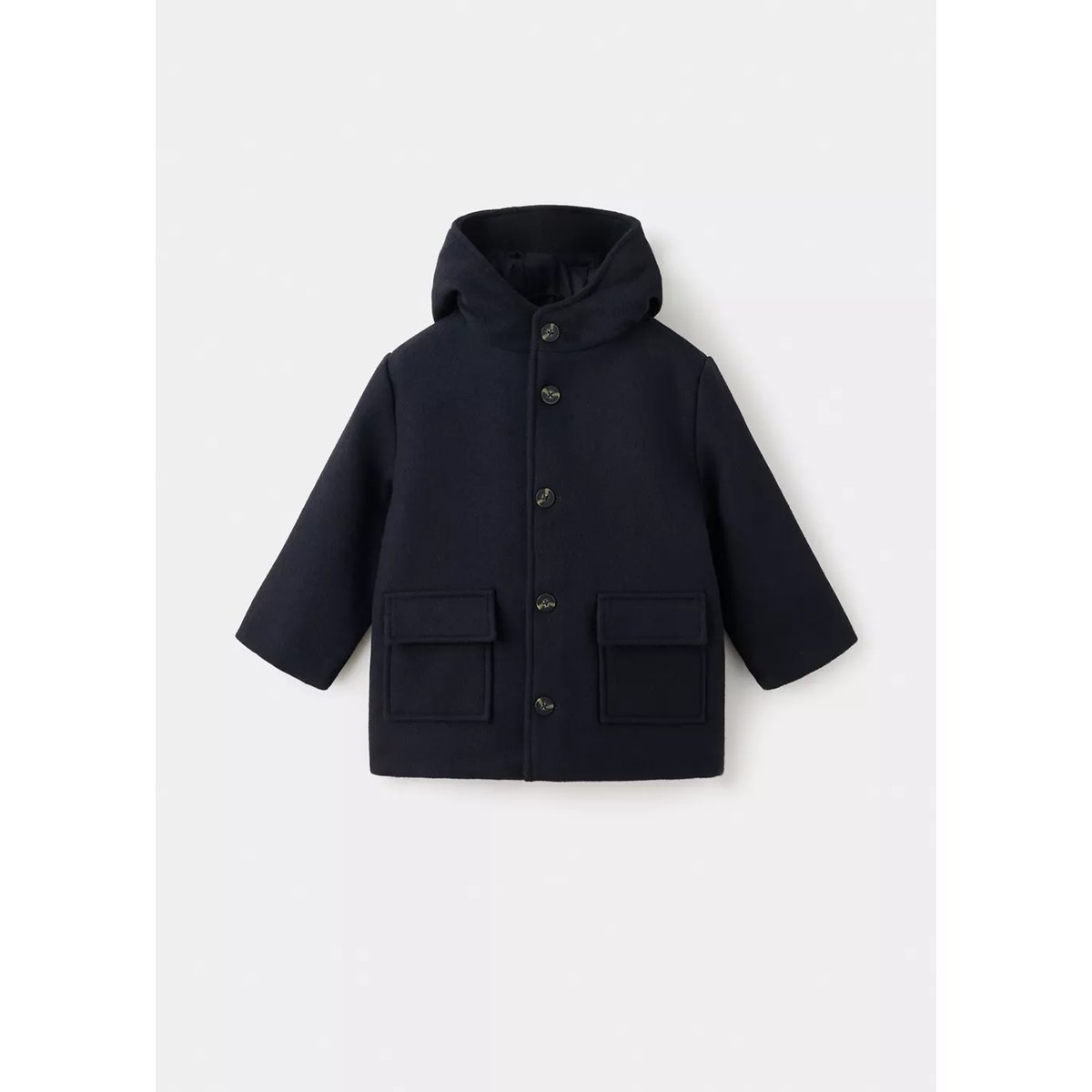 Manteau en drap de laine mélangée bleu marine, MANGO BABY