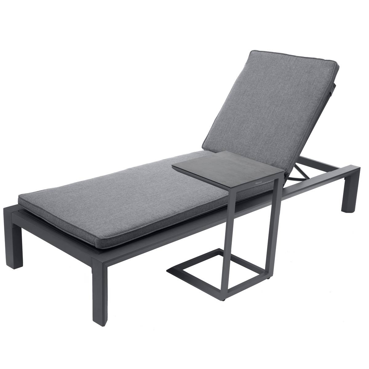 Lit de piscine 5 positions inclinable en aluminium ÉVASION anthracite et graphite, HESPERIDE