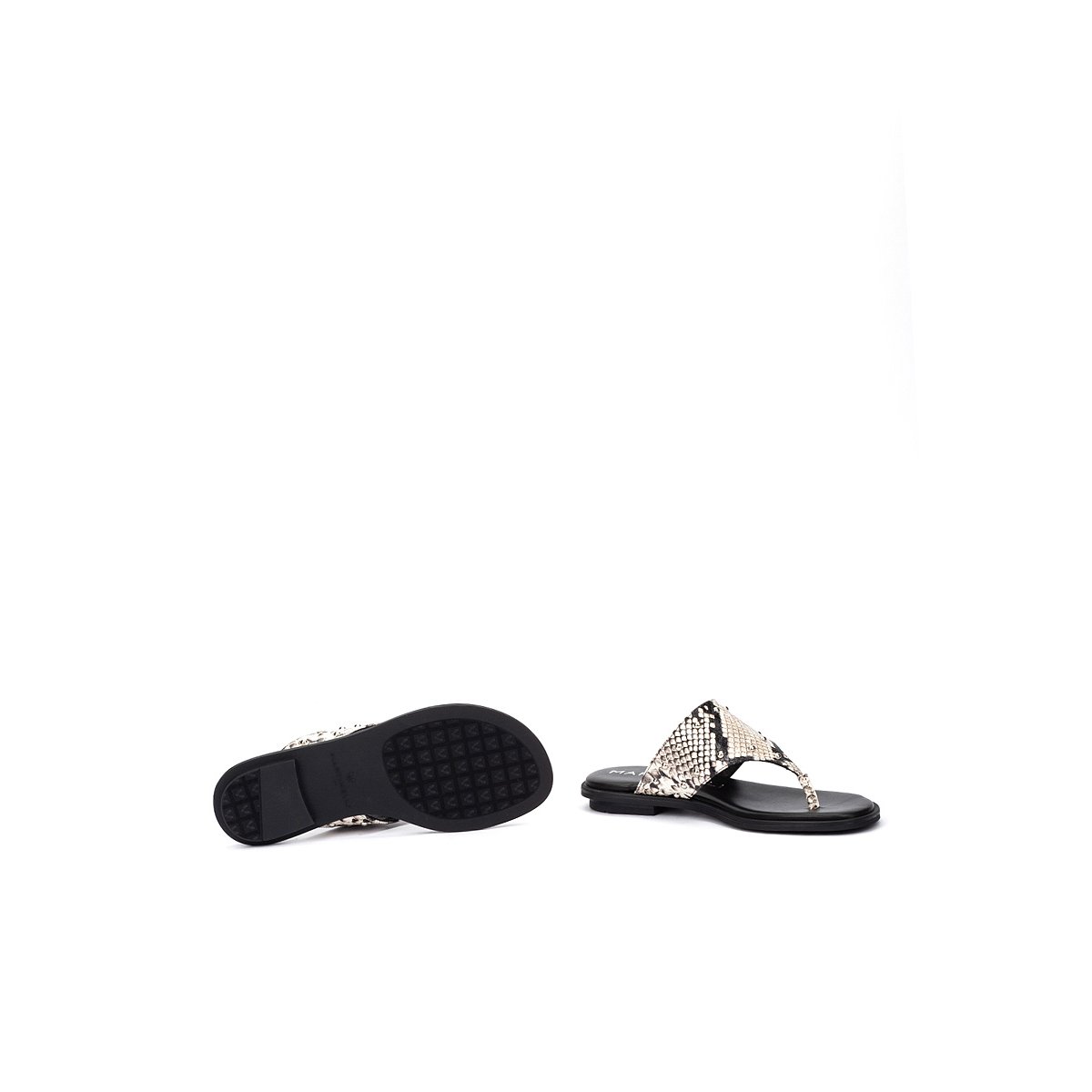 Sandales plates cuir Mazzini black, MARTINELLI