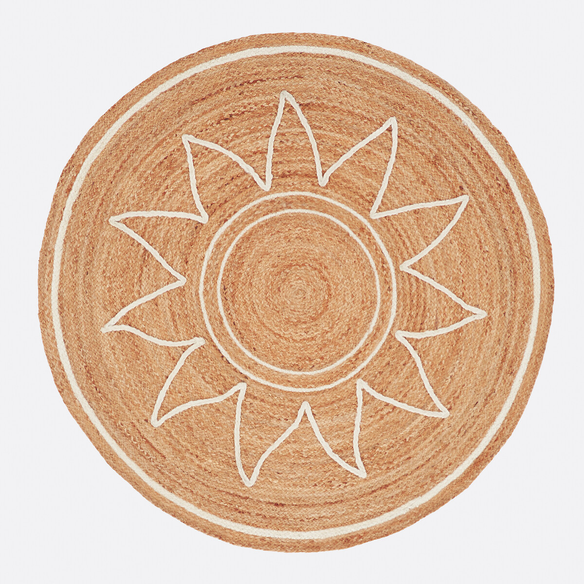 Tapis rond, jute, Montesol naturel/blanc, LA REDOUTE INTERIEURS