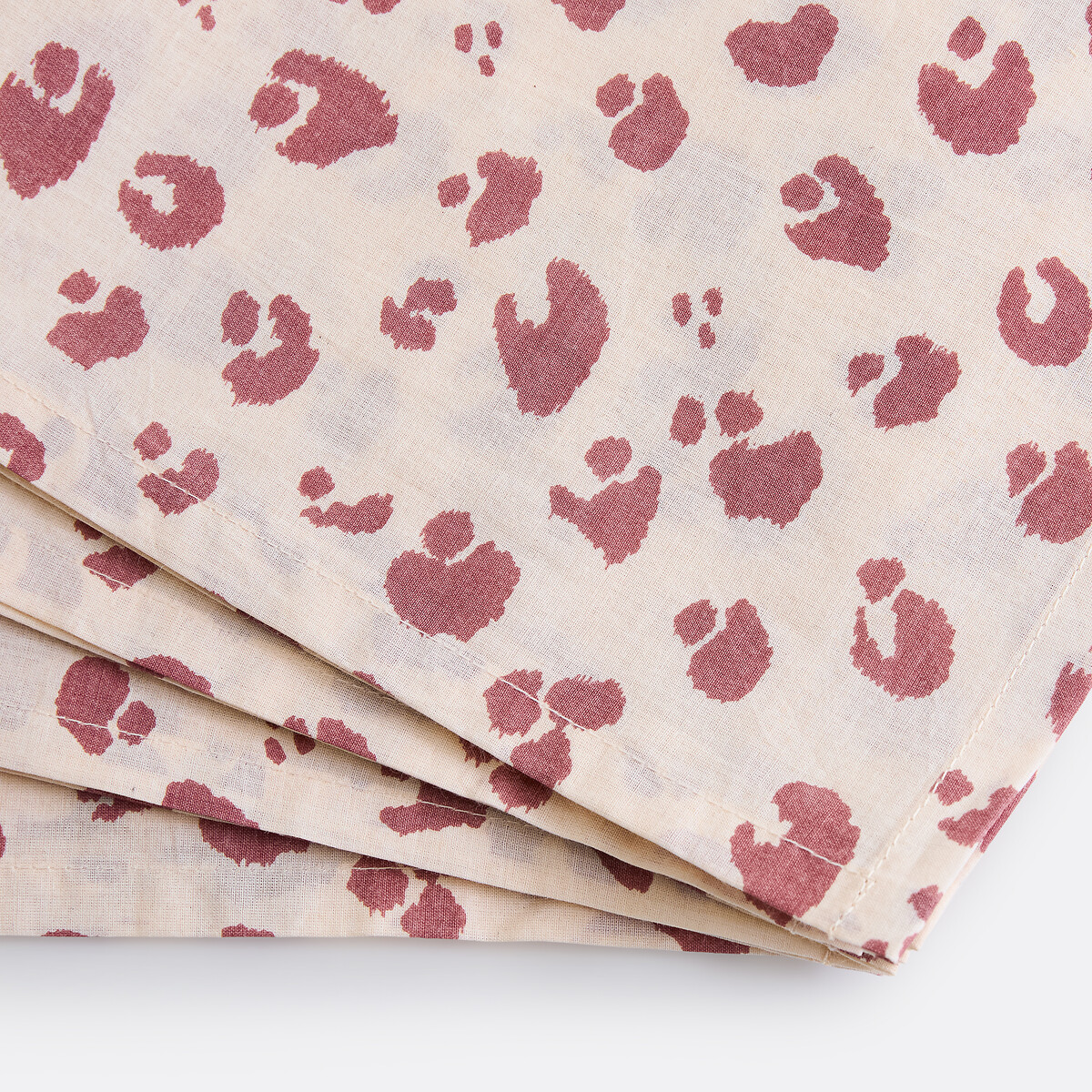 Conjunto de 4 guardanapos de mesa em tecido de algodão estampado, LEAN estampado leopardo, LA REDOUTE INTERIEURS